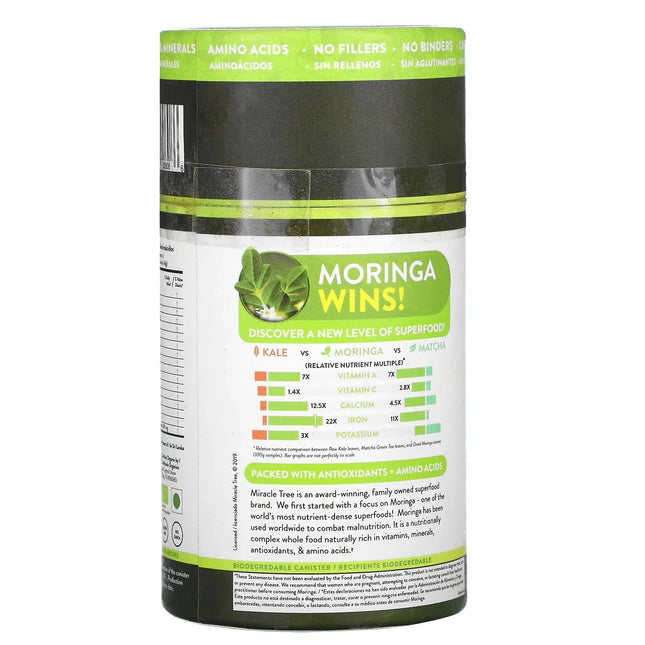 Organic Moringa Powder - 8oz Canister (0.5 lbs)