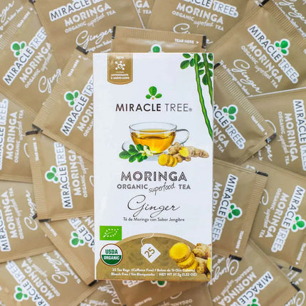 Organic Moringa Tea - Ginger - Caffeine-Free Herbal Tea