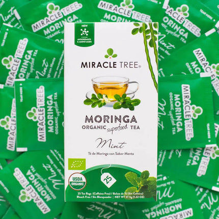 Organic Moringa Tea - Mint - Caffeine-Free Herbal Tea