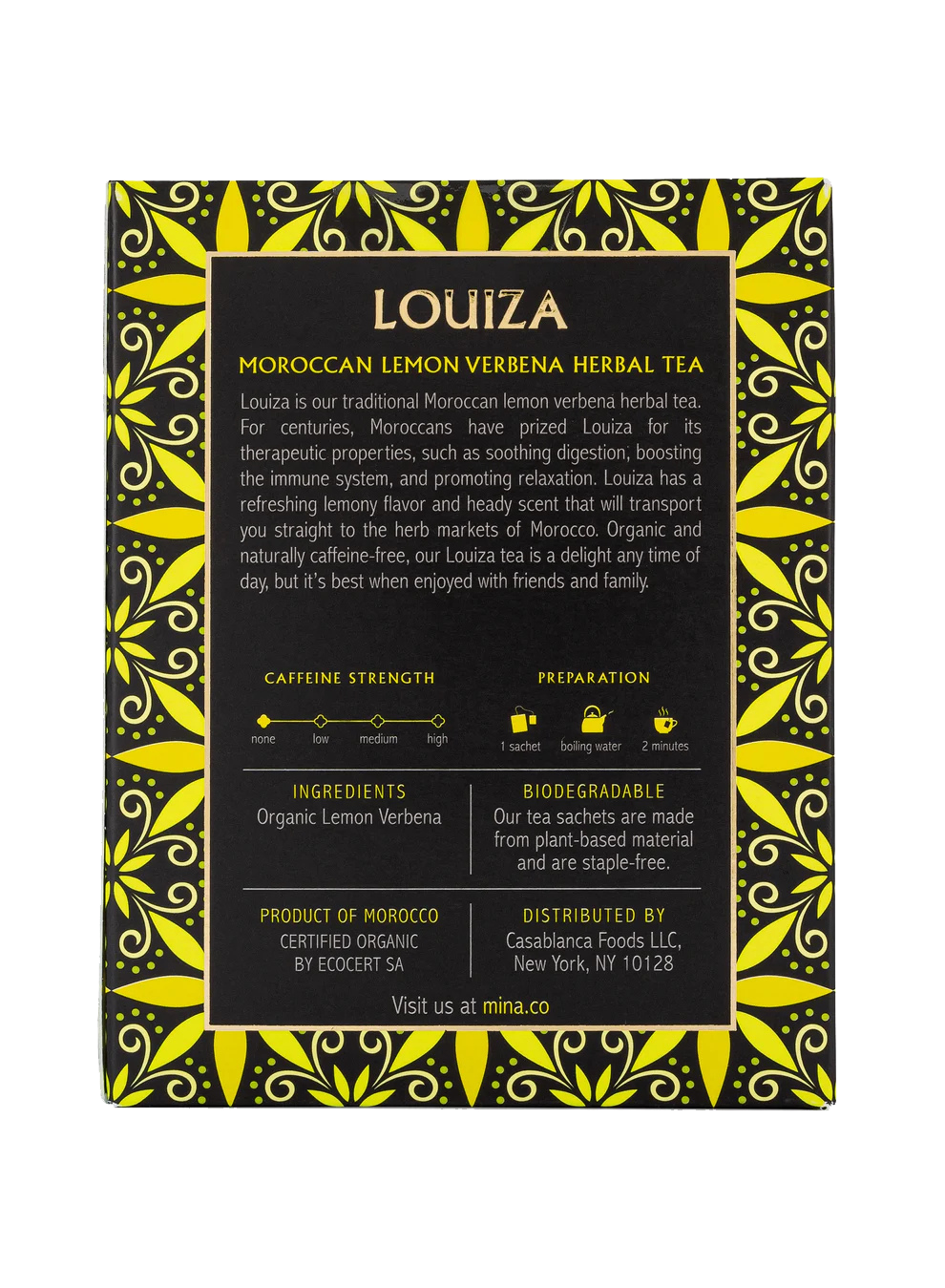 Louiza, Organic Moroccan Lemon Verbena Herbal Tea