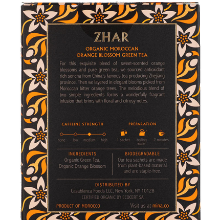 Zhar, Organic Moroccan Orange Blossom Green Tea