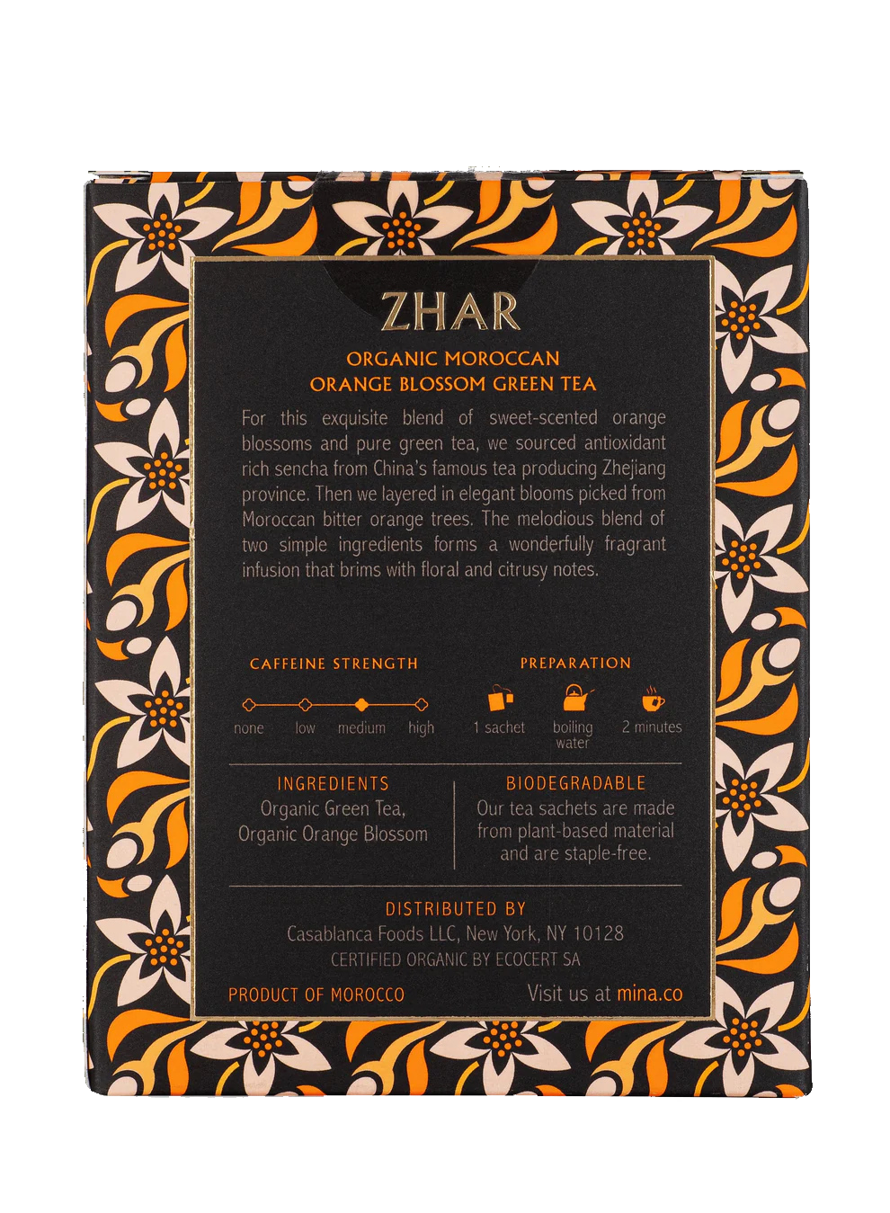 Zhar, Organic Moroccan Orange Blossom Green Tea