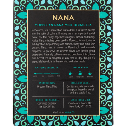 Nana, Organic Moroccan Nana Mint Herbal Tea