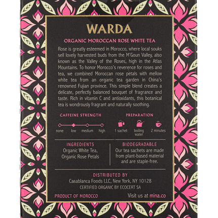 Warda, Organic Moroccan Rose White Tea
