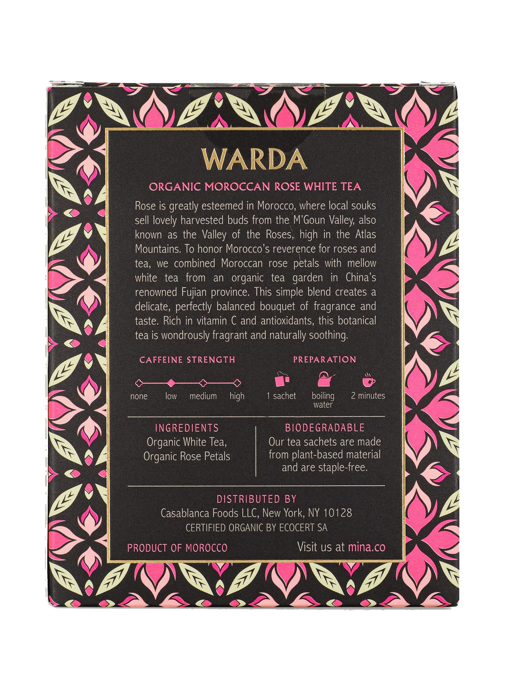 Warda, Organic Moroccan Rose White Tea
