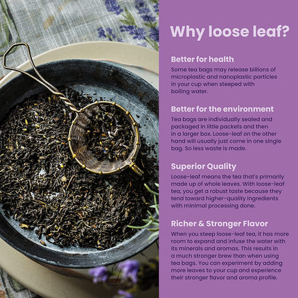 Earl Grey Lavender Tea, Black Tea with Bergamot - Organic & Kosher