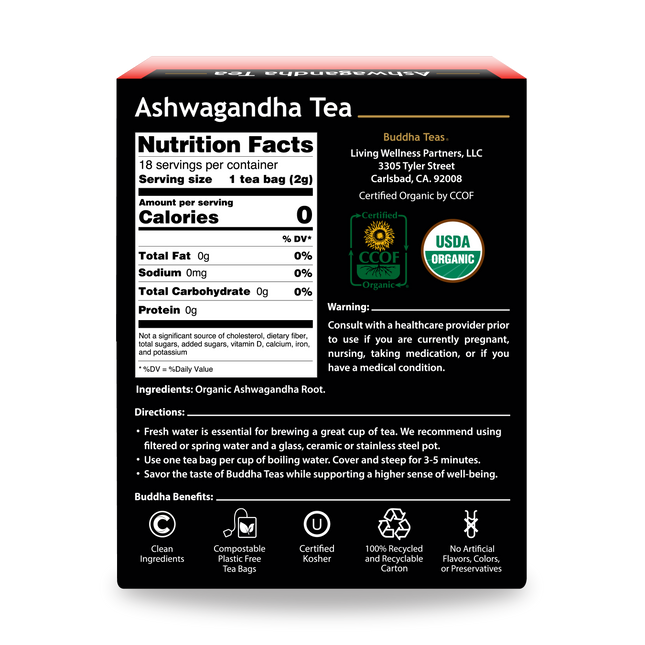 Buddha Teas Ashwagandha Tea - back view