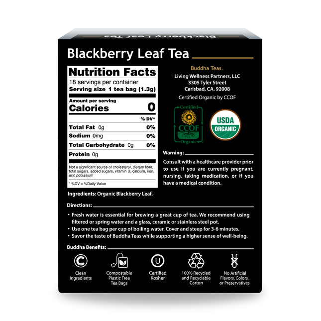 Buddha Teas Blackberry Leaf Tea - back view