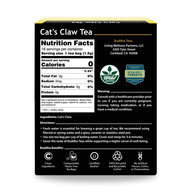 Buddha Teas Cats Claw Tea - back view