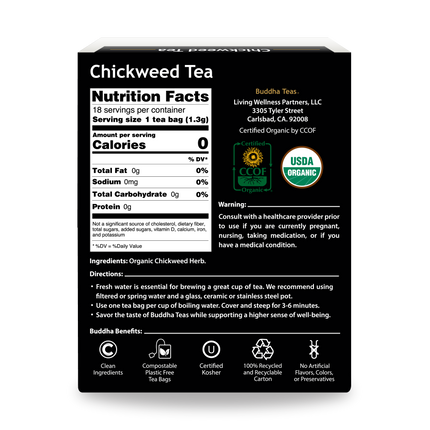 Buddha Teas Chickweed Tea - back view