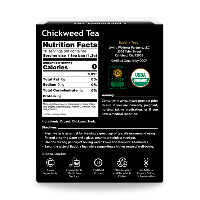 Buddha Teas Chickweed Tea - back view