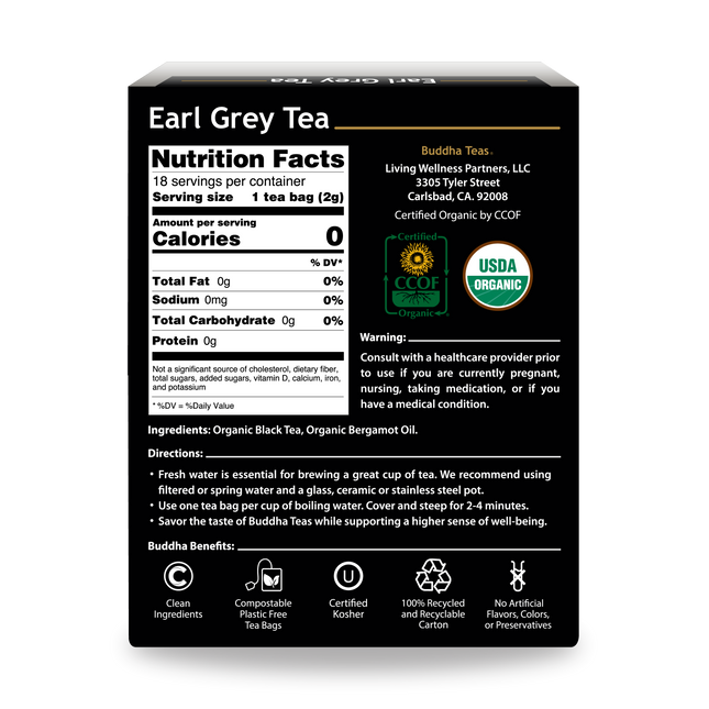 Buddha Teas Earl Grey Tea - back view