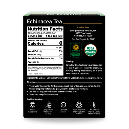 Buddha Teas Echinacea Tea - back view