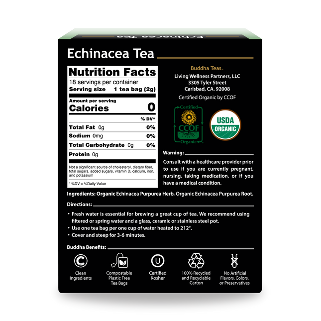 Buddha Teas Echinacea Tea - back view