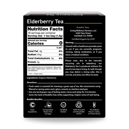 Buddha Teas Elderberry Tea - back view
