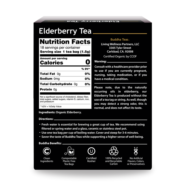 Buddha Teas Elderberry Tea - back view