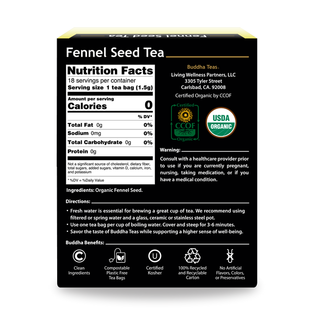 Buddha Teas Fennel Seed Tea - back view