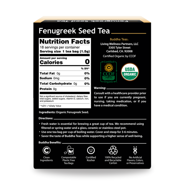 Buddha Teas Fenugreek Seed Tea - back view