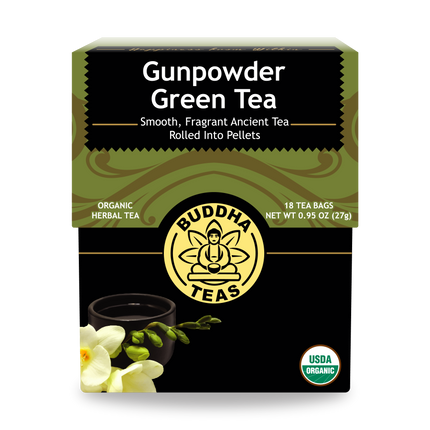 Buddha Teas Gunpowder Green Tea - front view