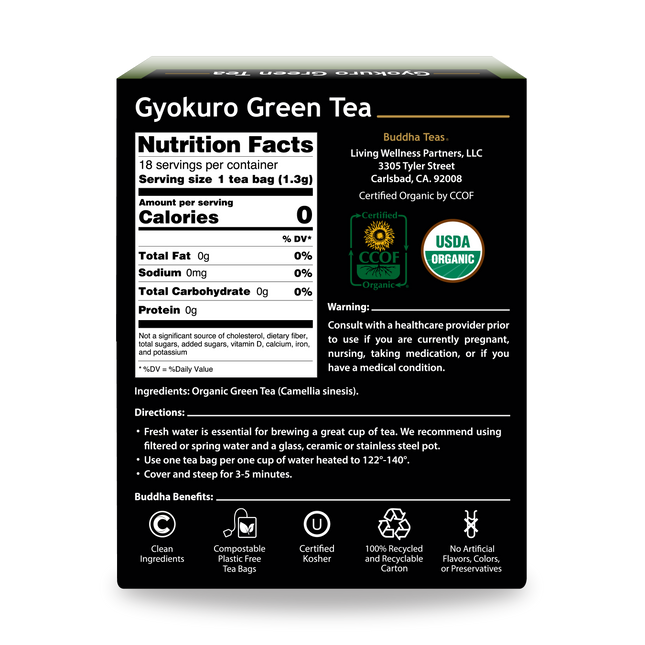 Buddha Teas Gyokuro Green Tea - back view