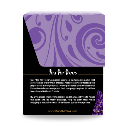 Buddha Teas Lavender Tea - left side panel