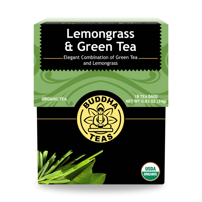 Buddha Teas Lemongrass Green Tea - front view