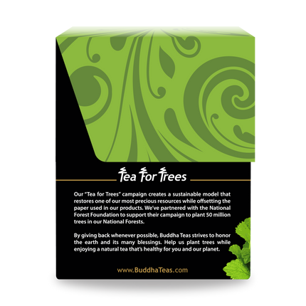 Buddha Teas Lemon Balm Tea - left side panel