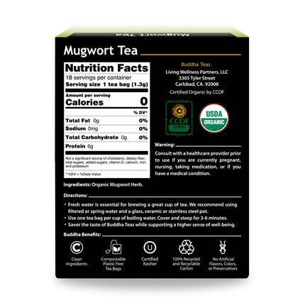 Buddha Teas Mugwort Tea - back view
