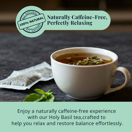 Akshit Holy Basil Tea ( Tulsi Leaf Tea ) ( 75 Tea Bags), Stress Relieving, Made with Pure Dried Holy Basil Tea loose Leaves, Immune Support Tea, Herbal Tea, Caffeine-free, Non-Gmo, Tulsi Energy Tea.