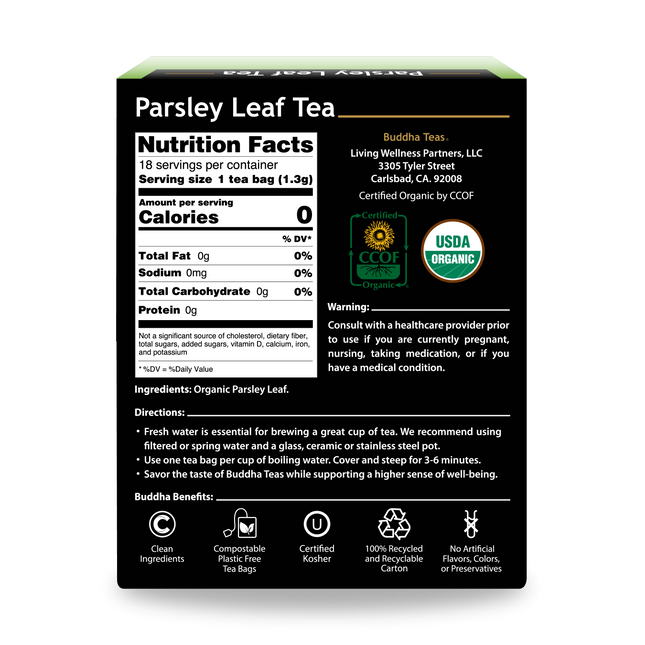 Buddha Teas Parsley Leaf Tea - back view