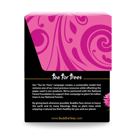 Buddha Teas Red Clover Tea - left side panel