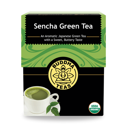 Buddha Teas Sencha Green Tea - front view