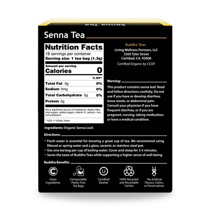 Buddha Teas Senna Tea - back view