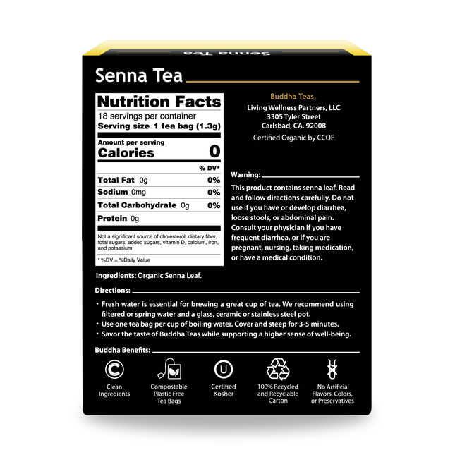 Buddha Teas Senna Tea - back view