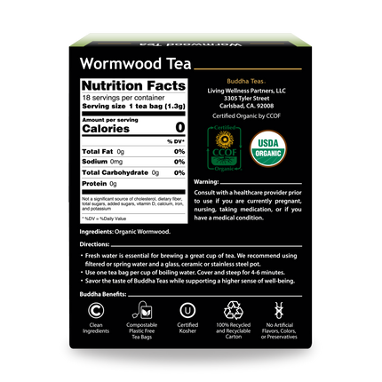Buddha Teas Wormwood Tea - back view