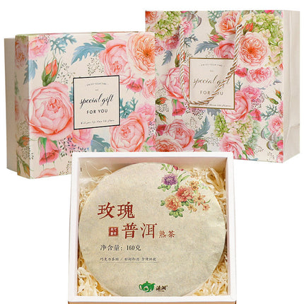 Yunnan Pu’er Double Rose Brick Tea – Compressed Tea & Gift Box Set