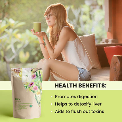Detox Tea, Ayurvedic Cleanse with Dandelion & Lemongrass | Organic