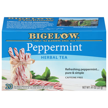 Front view of Peppermint Herbal Tea box