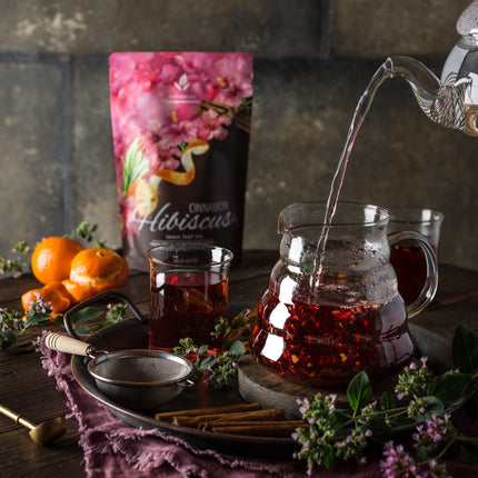 Cinnamon Hibiscus Tea, Antioxidant-Rich Herbal Blend | Organic