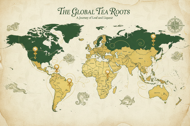 Global tea origins map