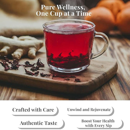 Akshit 50 Hibiscus Tea Bags – Natural Hibiscus Tea - Stress Relieving & Energy Tea