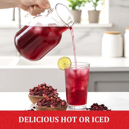 Dried Hibiscus Flowers 5oz – Loose Leaf Herbal Tea | Caffeine-Free, Non-GMO, Vegan
