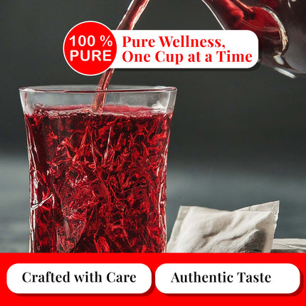 Akshit 50 Hibiscus Tea Bags – Natural Hibiscus Tea - Stress Relieving & Energy Tea
