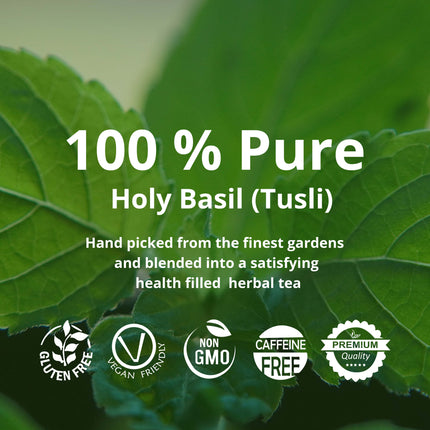Akshit Holy Basil Tea ( Tulsi Leaf Tea ) ( 75 Tea Bags), Stress Relieving, Made with Pure Dried Holy Basil Tea loose Leaves, Immune Support Tea, Herbal Tea, Caffeine-free, Non-Gmo, Tulsi Energy Tea.