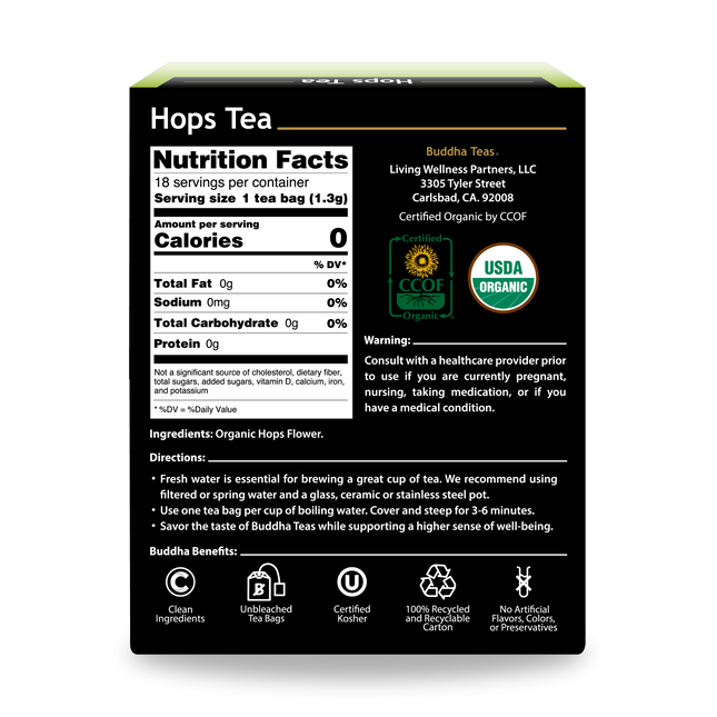 Buddha Teas Hops Tea - back view