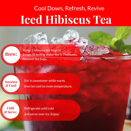 Akshit 50 Hibiscus Tea Bags – Natural Hibiscus Tea - Stress Relieving & Energy Tea
