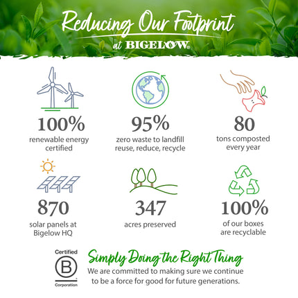 Brand messaging showing how we reduce footprint and why to be certified b