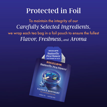 Vanilla Midnight Butterfly Pea Flower Herbal Tea Protected In Foil