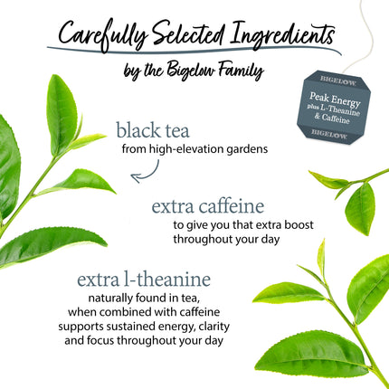Ingredients of Peak Energy Plus Extra L-Theanine and Caffeine Black Tea