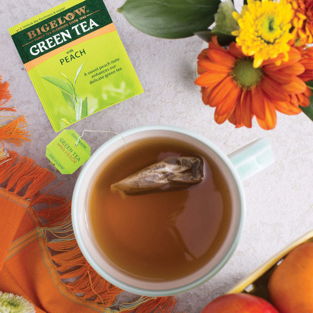 Mug of Green Tea with Peach with foil packet